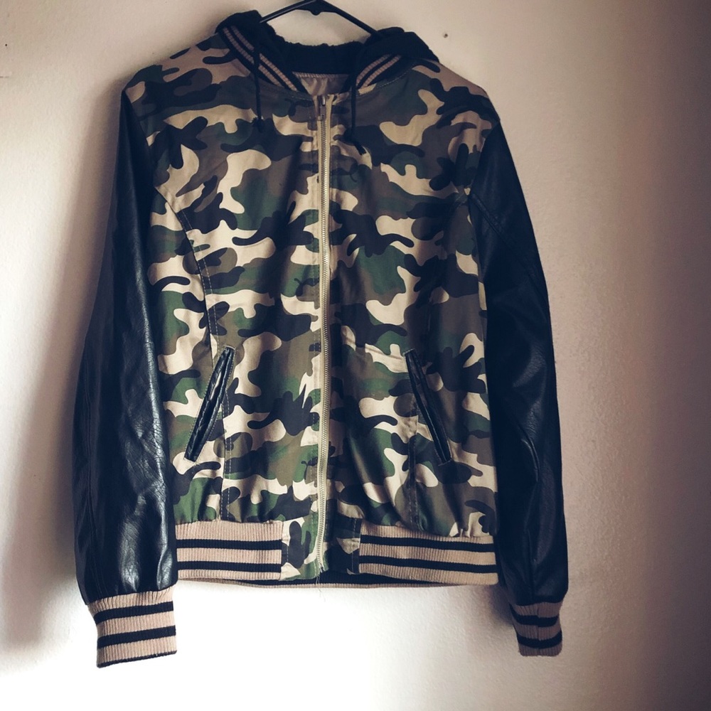 Miss London Plus Size Hooded Bomber Jacket